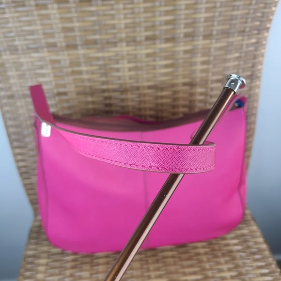 Hobo International Pink Saffiano Leather Shoulder Bag Purse - Picture 12 of 16